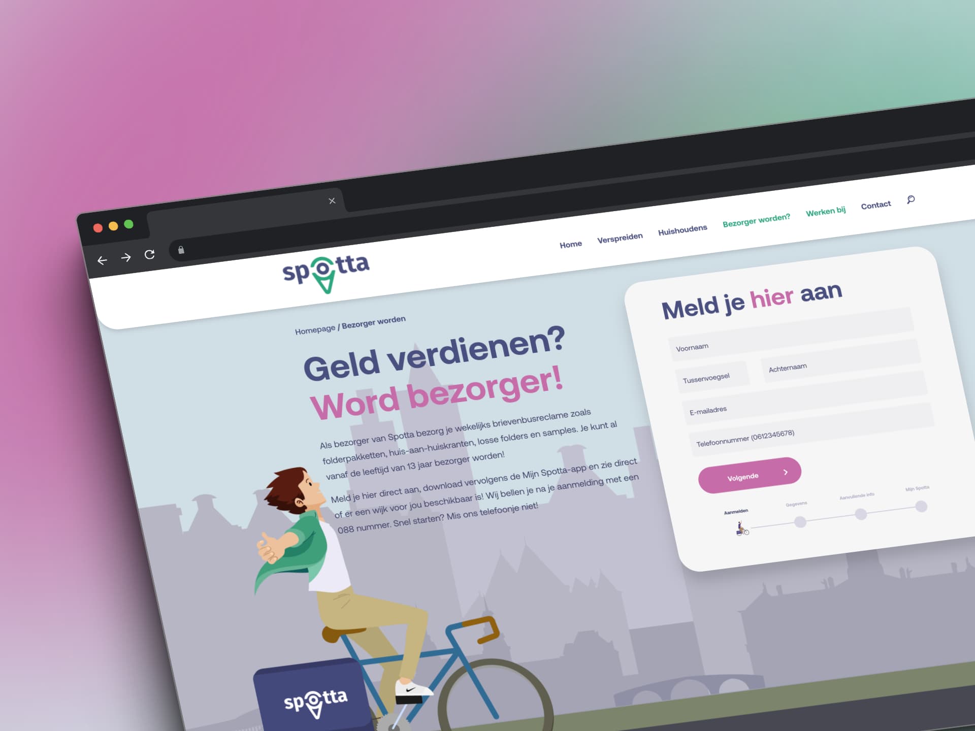 Mobiele layoutvoorvertoning van Spotta