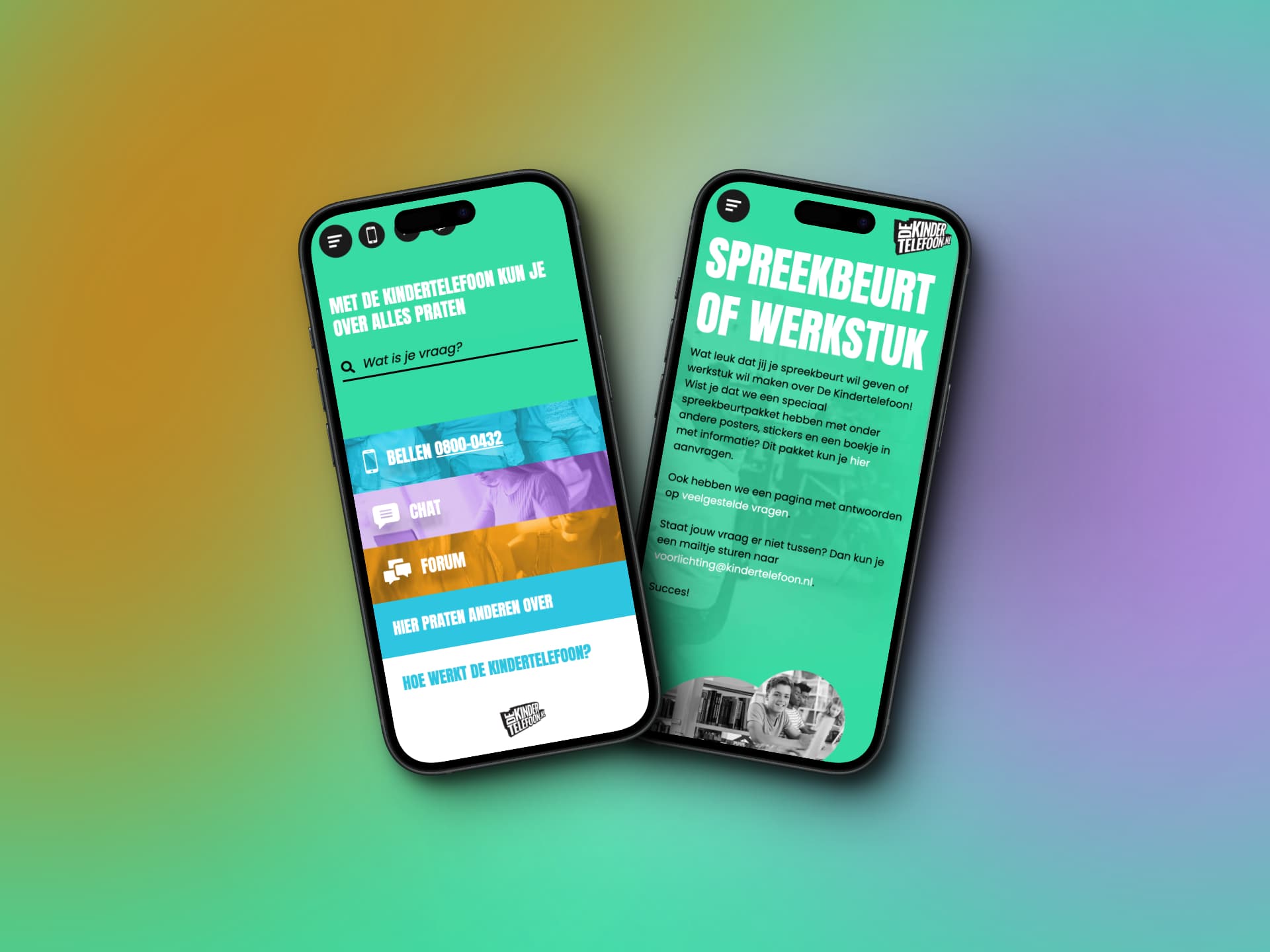 Voorbeeld van Kindertelefoon homepage-module