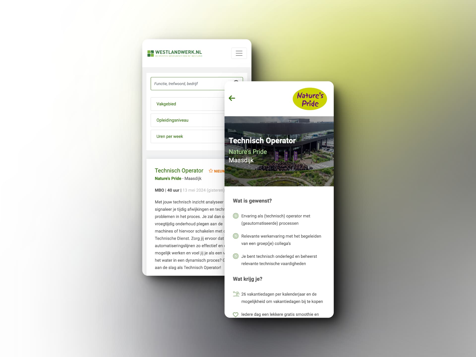 Voorbeeld van Westlandwerk bedrijfspagina